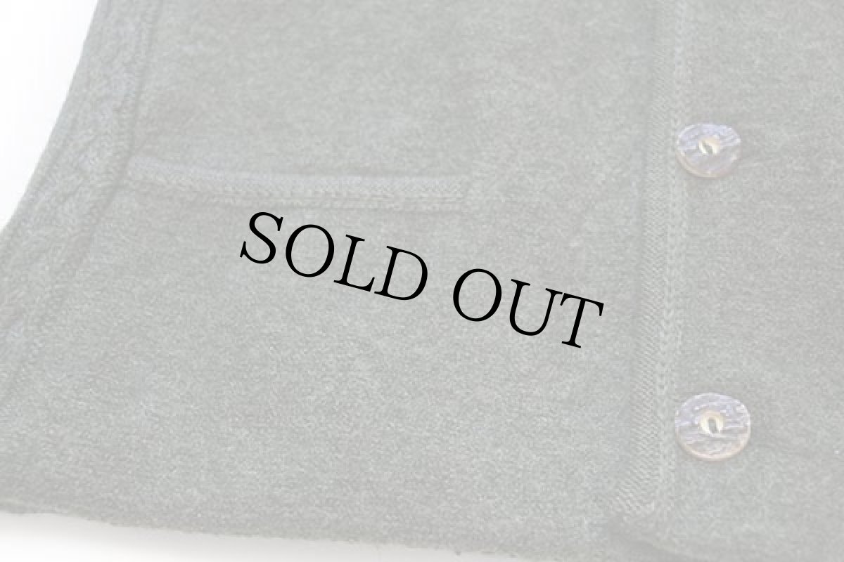 画像5: Distler 鹿角ボタン スタンドカラー チロリアン ニット切り替え ボイルドウール ジャケット オリーブ 52 (5)