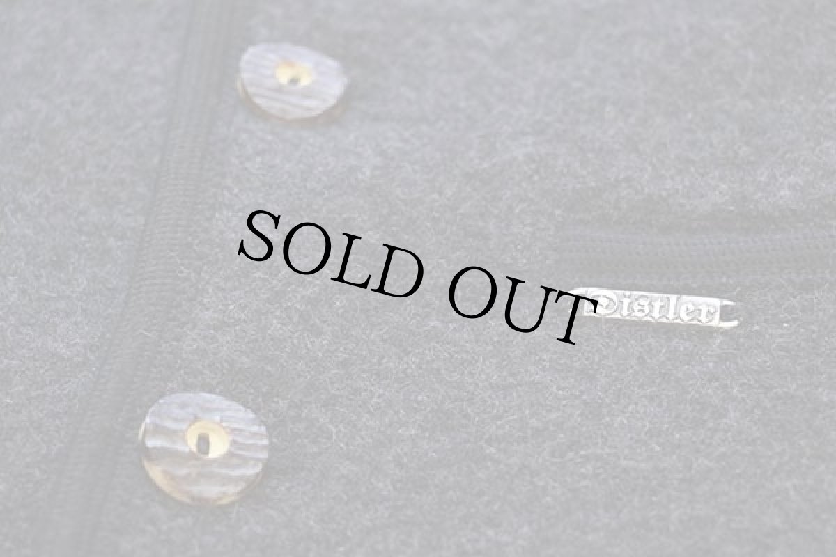 画像6: イタリア製 Distler ツートン 鹿角ボタン ノーカラー チロリアン ボイルドウール ベスト グレー×黒 48 (6)