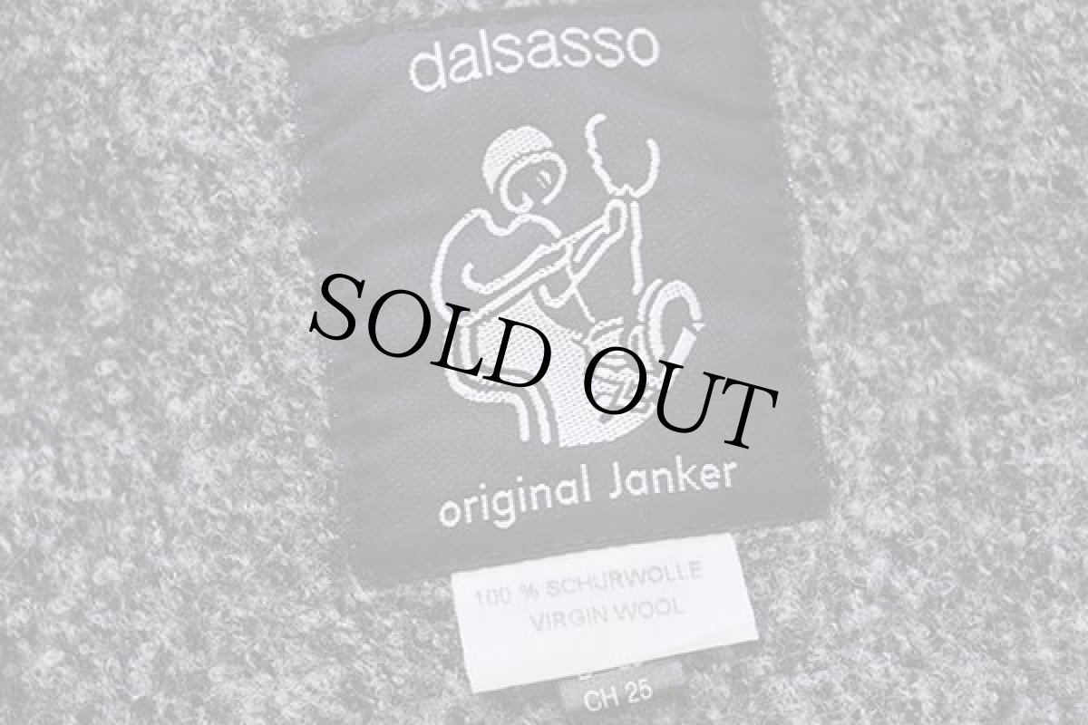 画像4: dalsasso 鹿角ボタン ノーカラー チロリアン ボイルドウール ベスト グレー ミックス (4)