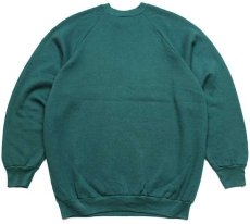 画像2: 80s USA製 FRUIT OF THE LOOM 無地 スウェット 深緑 L★ブランク (2)