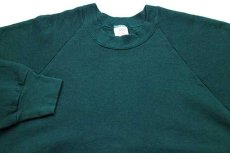 画像3: 80s USA製 FRUIT OF THE LOOM 無地 スウェット 深緑 L★ブランク (3)