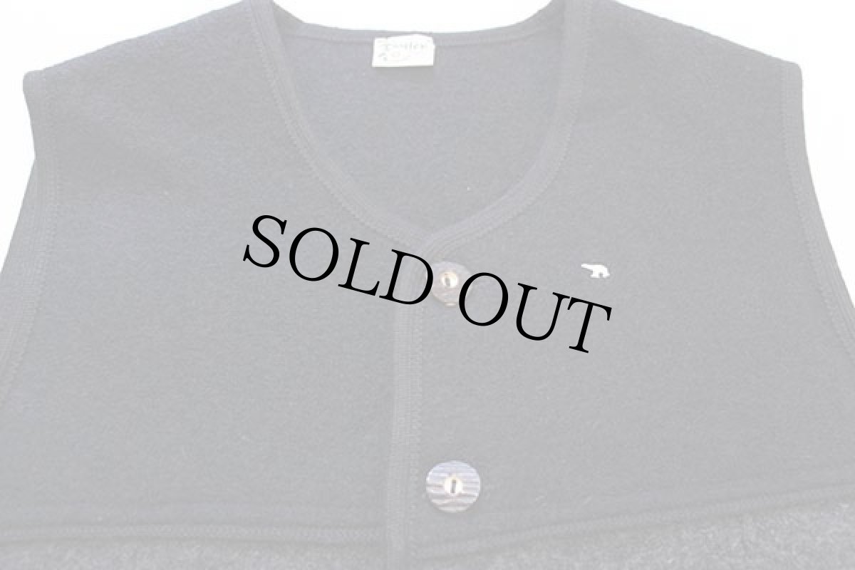 画像3: イタリア製 Distler ツートン 鹿角ボタン ノーカラー チロリアン ボイルドウール ベスト グレー×黒 48 (3)