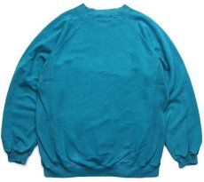 画像2: 80s EddieBauerエディーバウアー 無地 スウェット 青緑 L★ブランク (2)