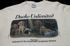 画像3: 90s USA製 Ducks Unlimited Nasty Boys ドッグ アート スウェット クリーム L (3)