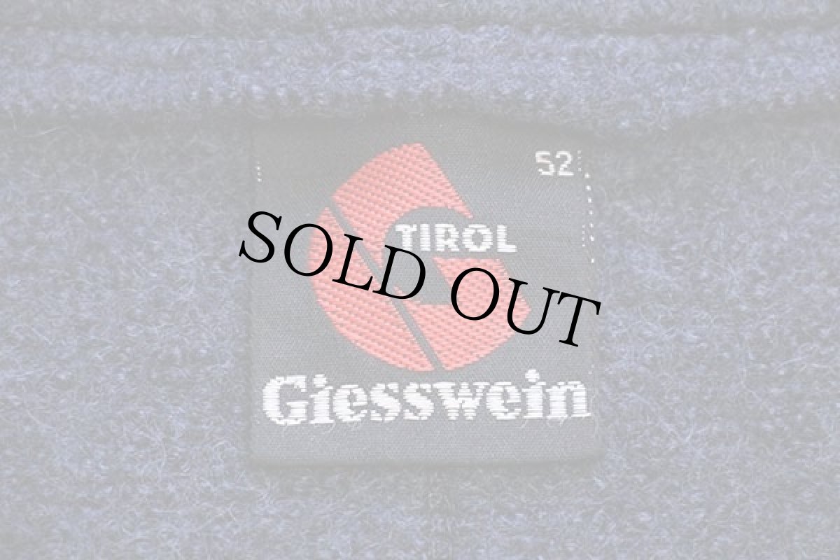 画像4: オーストリア製 Giesswein スタンドカラー チロリアン ニット切り替え ボイルドウール ジャケット ネイビー 52 (4)