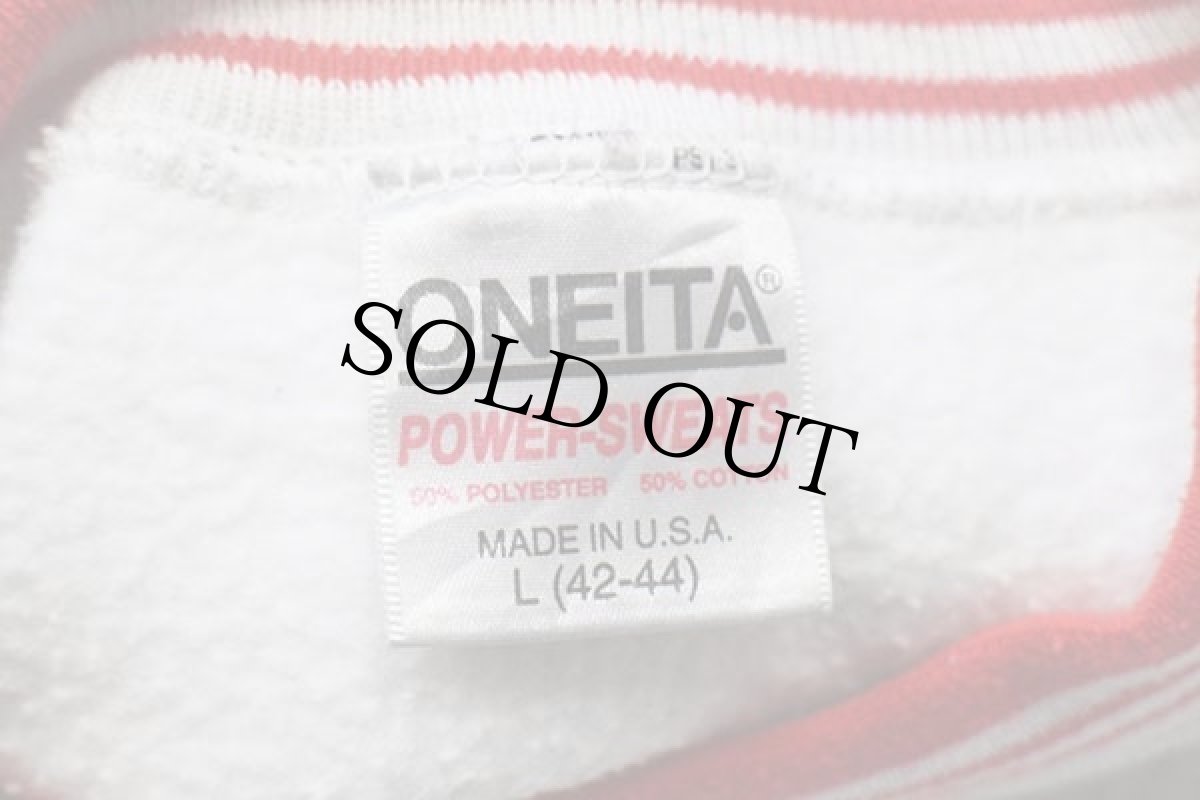 画像4: 90s USA製 Reebokリーボック ユニオンジャック リブライン スウェット 杢ライトグレー×赤 L (4)