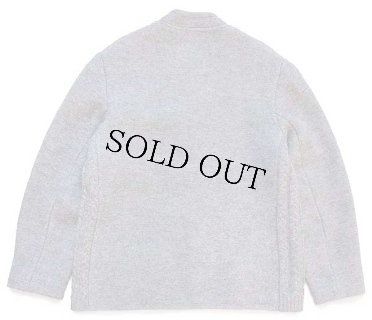 画像2: 80s 西ドイツ製 brex スタンドカラー チロリアン ニット切り替え ボイルドウール ジャケット グレー (2)