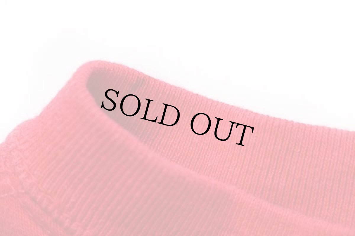 画像9: 50s MONTGOMERY WARD BRENT 無地 裏サーマル フリーダムスリーブ 前V コットン スウェット 赤 L (9)