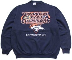 画像1: 90s USA製 LOGO7 NFL SUPER BOWL CHAMPIONS DENVER BRONCOS アメフト スウェット 紺 XL (1)