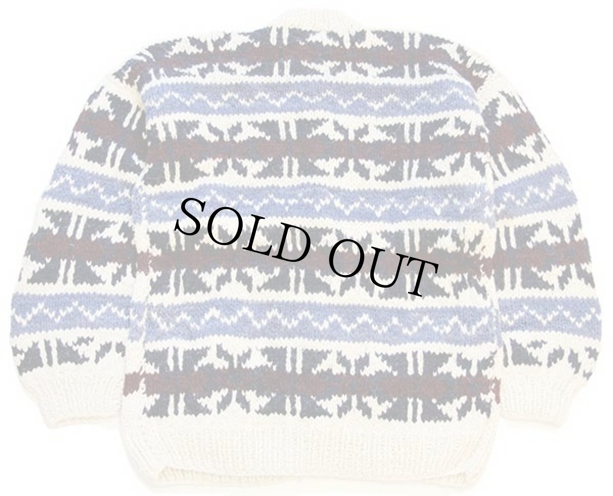 画像2: エクアドル製 World Class フォークロア柄 ウール ハンドニット カーディガン (2)