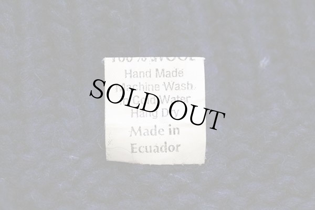 画像5: エクアドル製 CORAZA EXPORT フォークロア柄 ウール ハンドニット ジップ カーディガン (5)