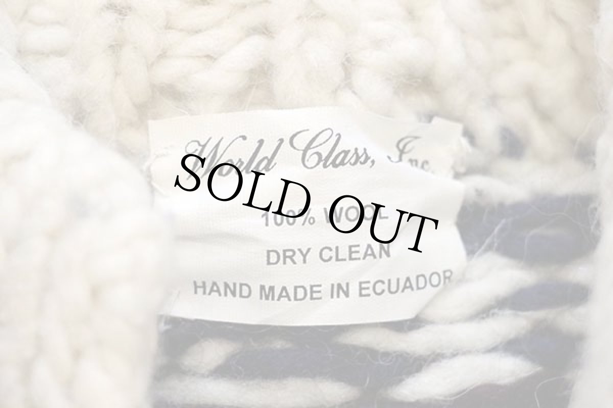 画像4: エクアドル製 World Class フォークロア柄 ウール ハンドニット カーディガン (4)