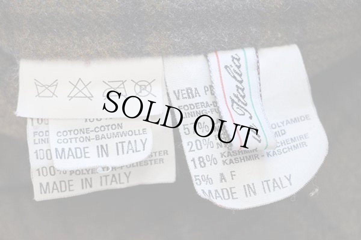 画像4: 90s イタリア製 conbipel タータンチェック ウール×カシミヤライナー ヌバック レザー ファイヤーマンコート 濃紺 46 (4)