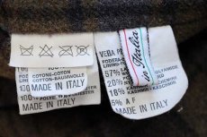 画像4: 90s イタリア製 conbipel タータンチェック ウール×カシミヤライナー ヌバック レザー ファイヤーマンコート 濃紺 46 (4)