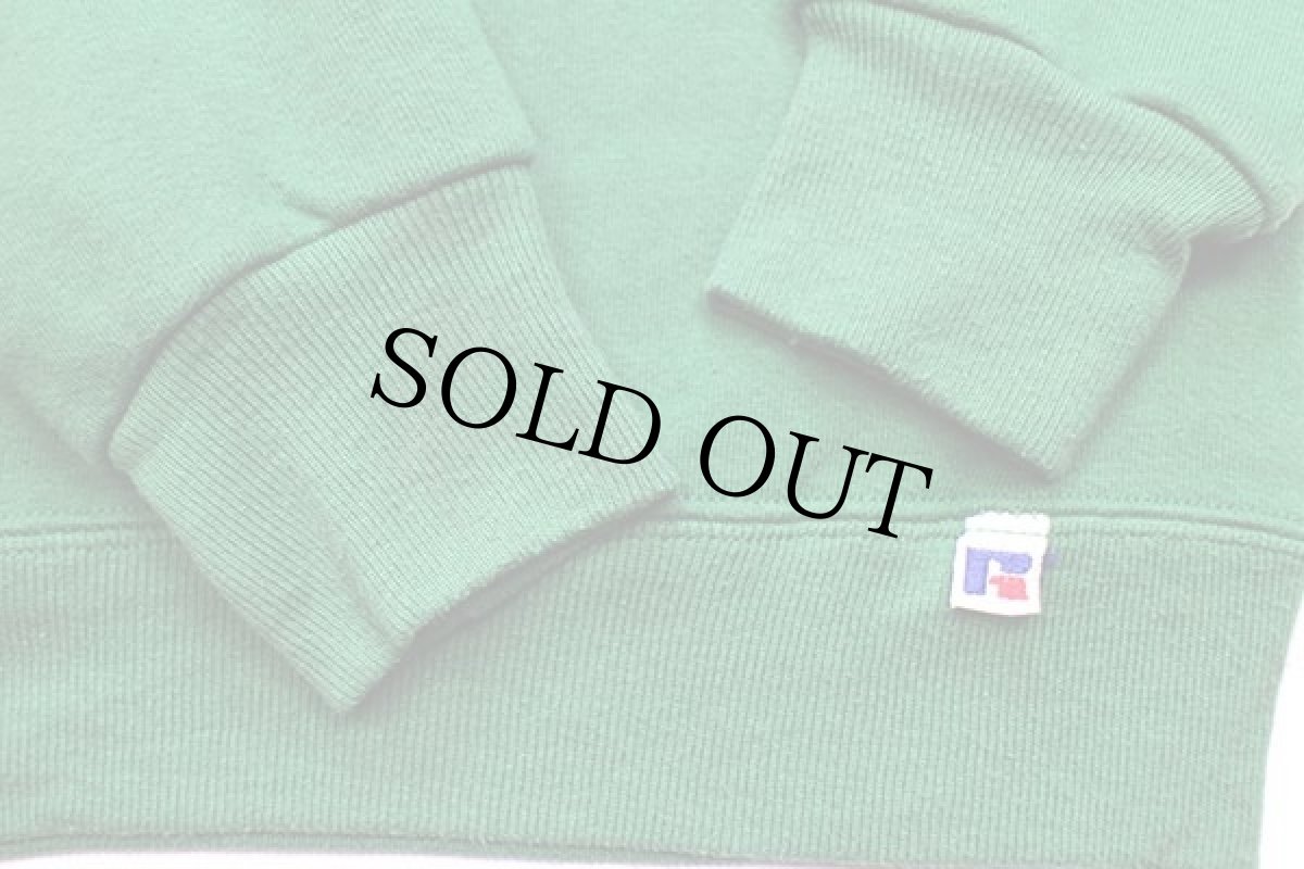 画像5: 80s USA製 RUSSELLラッセル First Alabama Bank 前V スウェット 緑 L (5)