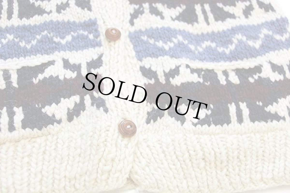 画像5: エクアドル製 World Class フォークロア柄 ウール ハンドニット カーディガン (5)