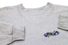 画像3: 00s Championチャンピオン NASCAR BACE MOTORSPORTS 刺繍 リバースウィーブ スウェット 杢グレー (3)