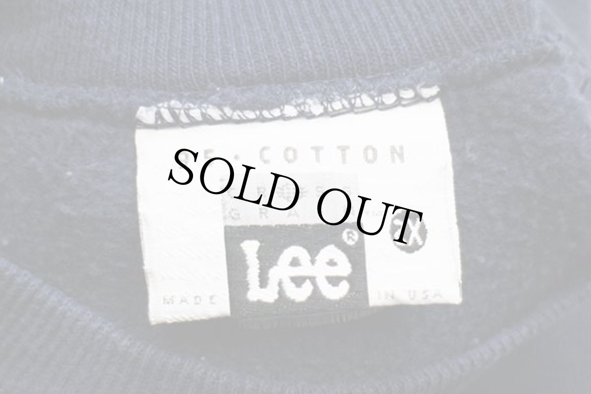 画像4: 90s USA製 Leeリー Chesapeake Bay カモ刺繍 リバースウィーブ スウェット 紺 2X (4)