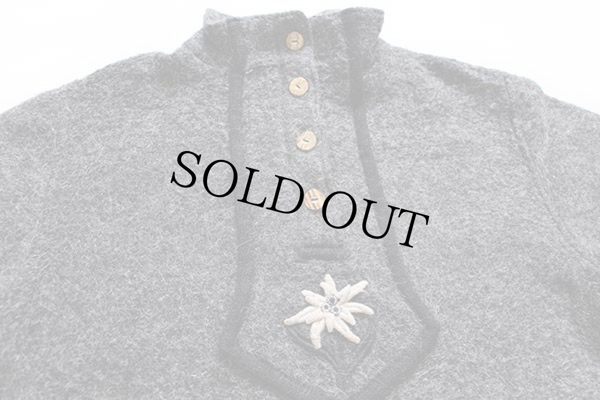 画像3: MONTAFON by Imperial 鹿角ボタン モックネック チロリアン ウール×アルパカニット セーター チャコールグレー (3)