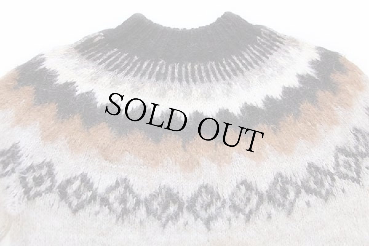 画像3: UNKNOWN 丸ヨーク ノルディック柄 アルパカ ハンドニット セーター (3)