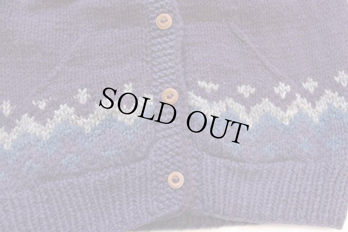 画像5: ボリビア製 BOLIVIAN HANDKNITS 丸ヨーク ノルディック柄 ローゲージ ラムウール ハンドニット カーディガン (5)