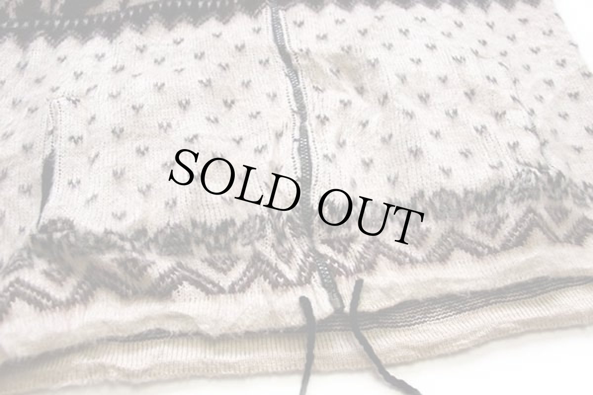 画像6: ANDINO アルパカ フォークロア柄 ウールニット ジップパーカー M (6)