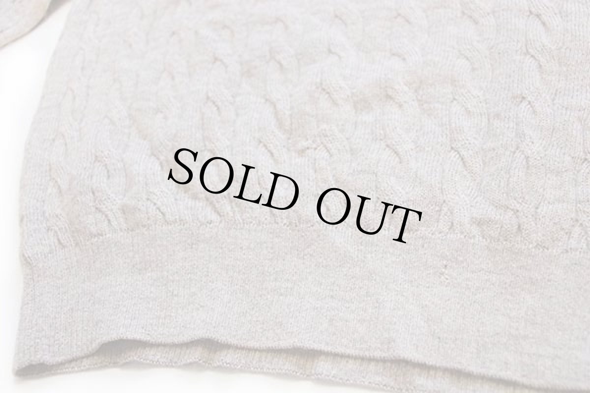 画像5: LACOSTEラコステ Vネック ケーブル編み アルパカニット チルデンセーター ベージュ 4 (5)