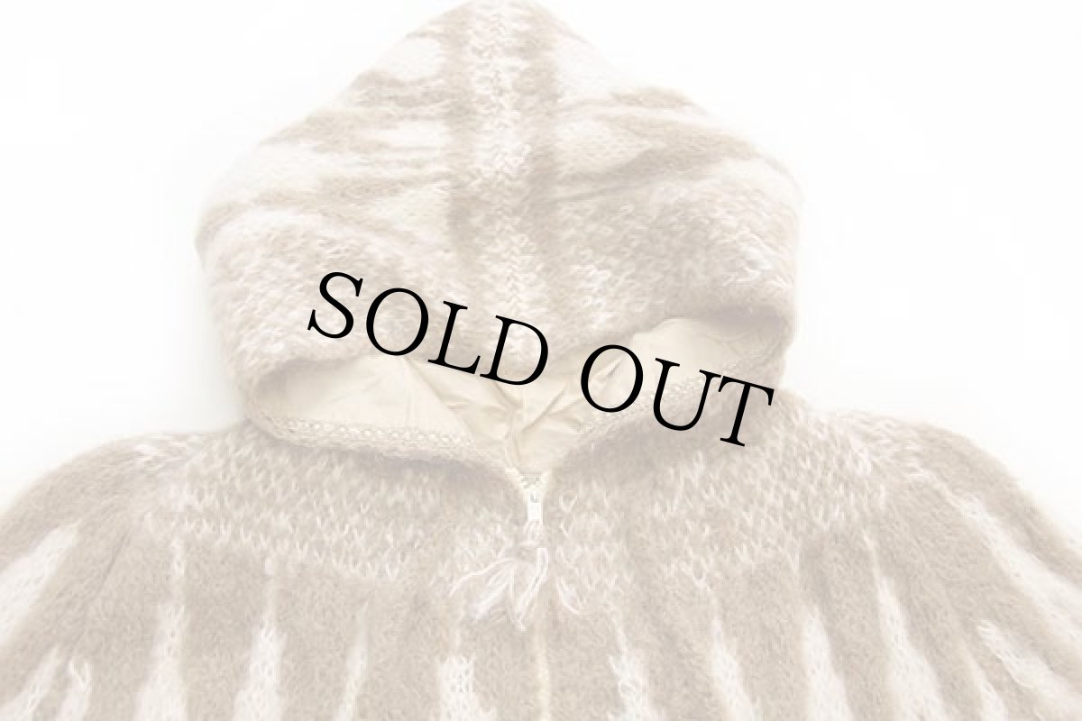 画像3: ハンドメイド ノルディック柄 モヘヤニット ジップパーカー (3)