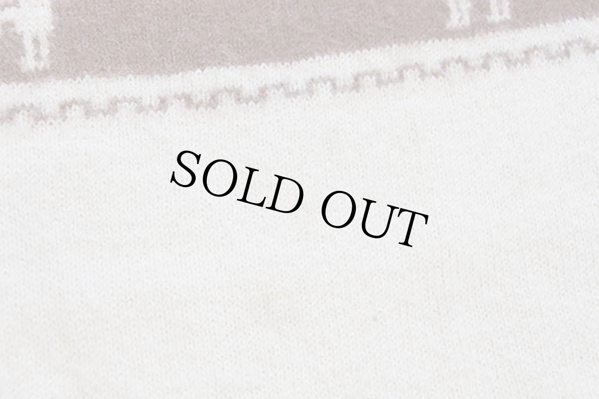 画像6: UNKNOWN アルパカ ニット セーター ナチュラル×ブラウン (6)