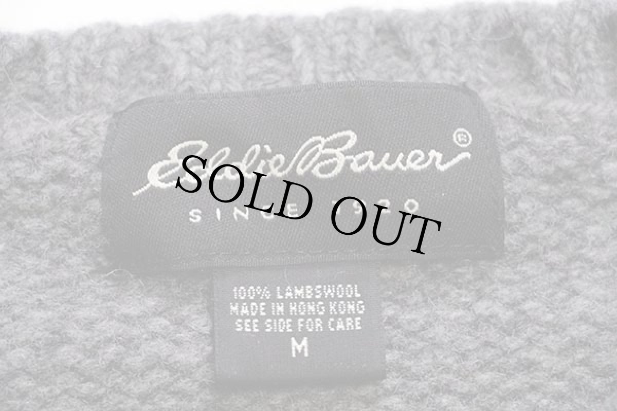 画像4: 00s EddieBauerエディーバウアー ノルディック柄 サドルショルダー ラムウールニット セーター M (4)