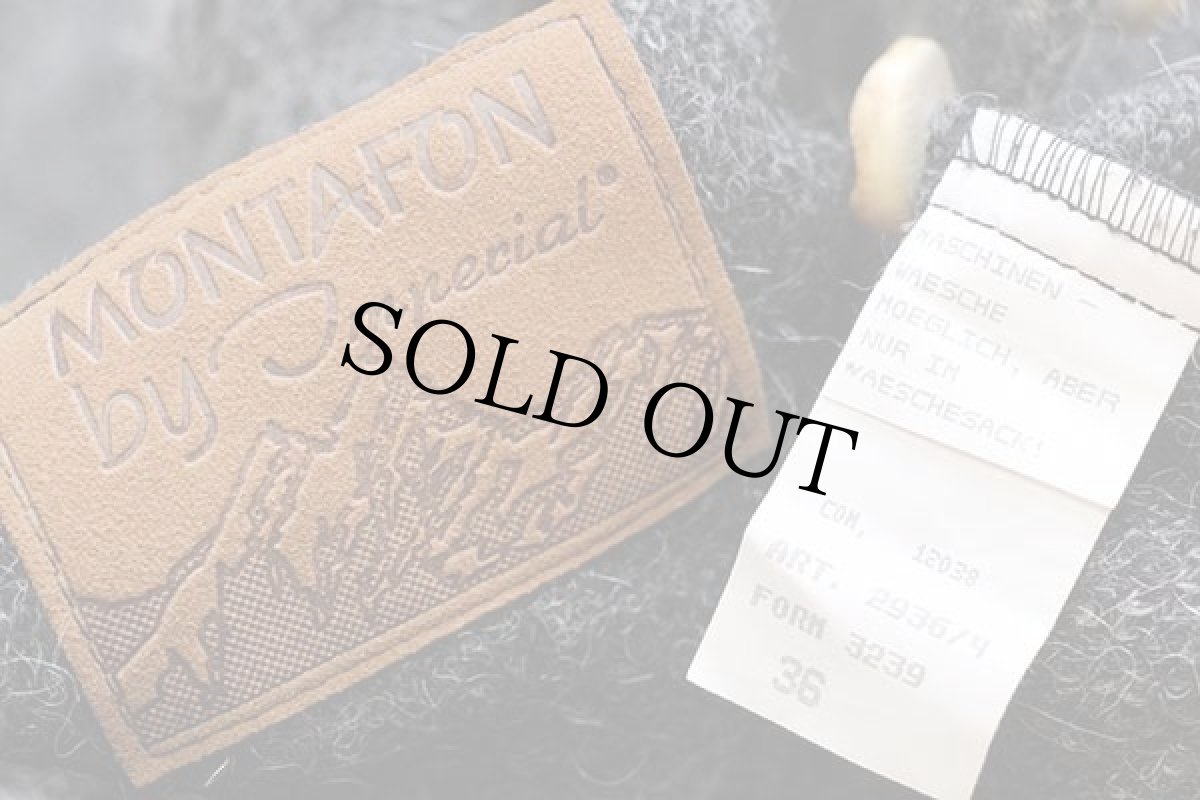 画像4: MONTAFON by Imperial 鹿角ボタン モックネック チロリアン ウール×アルパカニット セーター チャコールグレー (4)