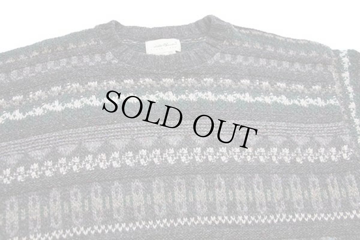 画像3: 90s USA製 EddieBauerエディーバウアー フェアアイル柄 ネップ入り ウールニット セーター L (3)