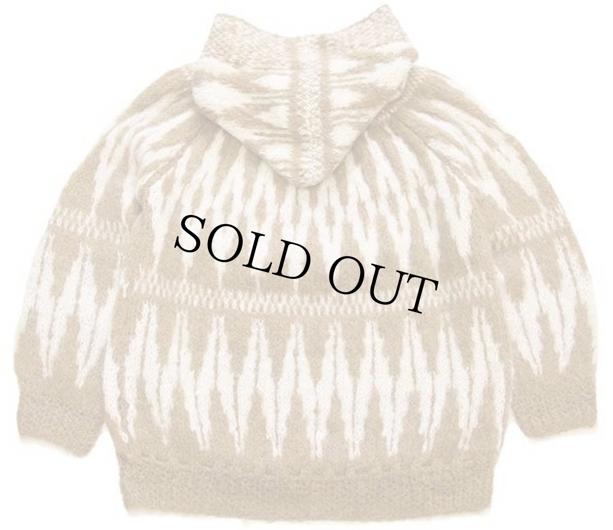 画像2: ハンドメイド ノルディック柄 モヘヤニット ジップパーカー (2)