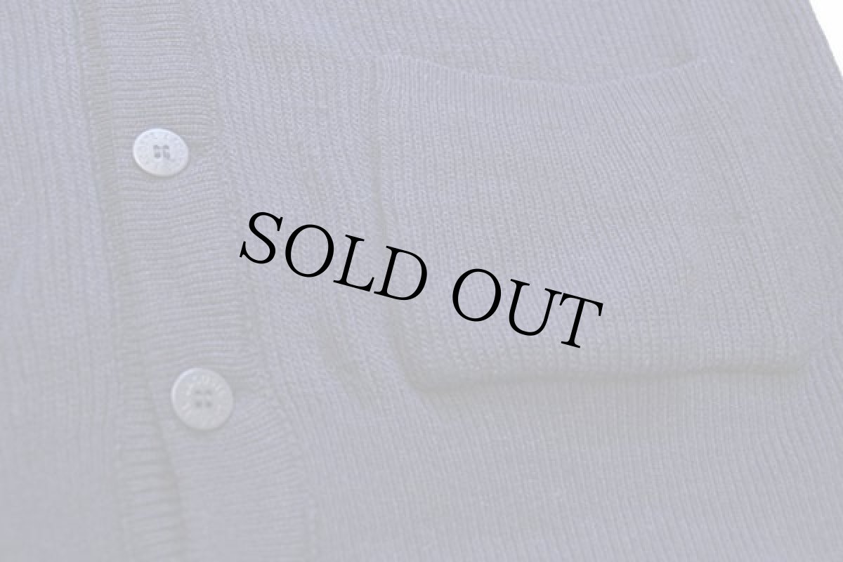 画像5: 70s フランス製 CHEMISE LACOSTE ラコステ ワンポイント パチポケ ウール×アクリルニット カーディガン 紺 4 (5)