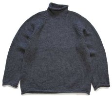 画像1: 90s J.CREW ロールネック ウールニット セーター チャコールグレー S (1)