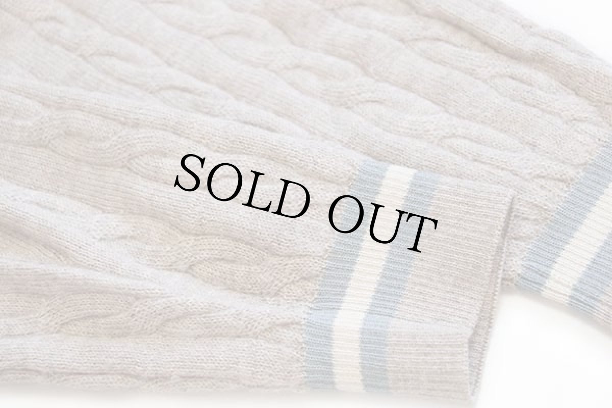 画像6: LACOSTEラコステ Vネック ケーブル編み アルパカニット チルデンセーター ベージュ 4 (6)