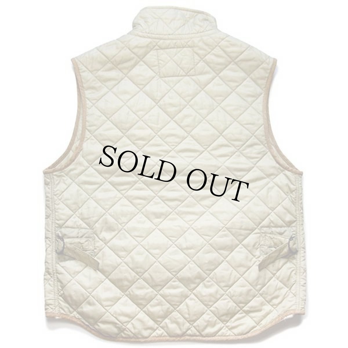 画像2: 90s 英国製 HENRI LLOYDヘンリーロイド ナイロン キルティングベスト ベージュ L (2)