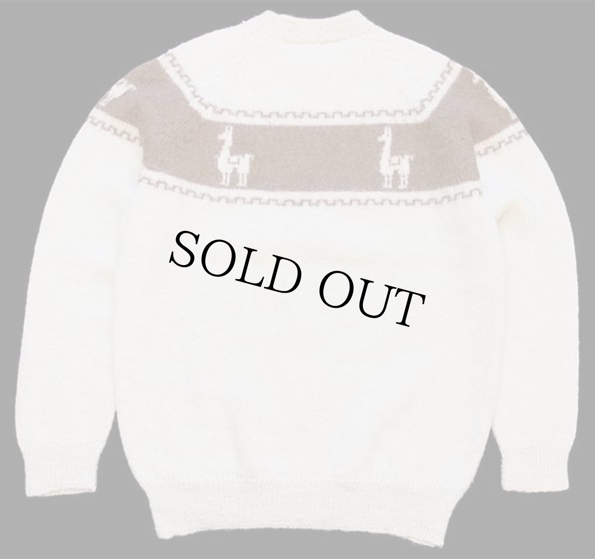 画像2: UNKNOWN アルパカ ニット セーター ナチュラル×ブラウン (2)