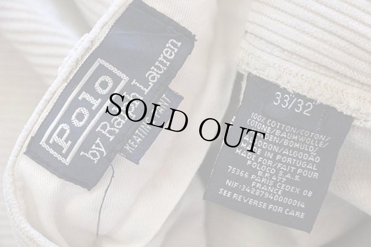 画像6: 90s ポルトガル製 ポロ ラルフローレン KEATING PANT 太畝 コーデュロイパンツ ライトベージュ w33 L32★スラックス (6)