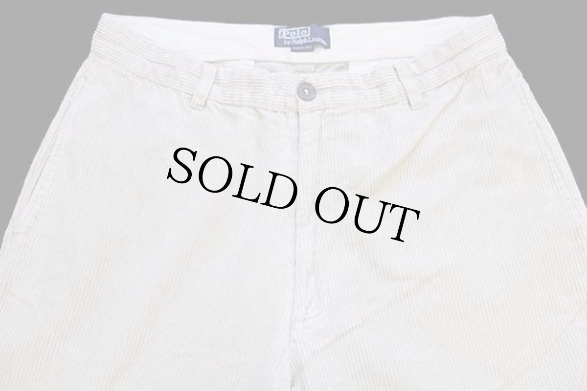 画像4: 90s ポルトガル製 ポロ ラルフローレン KEATING PANT 太畝 コーデュロイパンツ ライトベージュ w33 L32★スラックス (4)