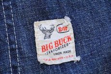 画像4: 50s USA製 E&W BIG BUCK ステンシル インディゴ デニム カバーオール 40 (4)