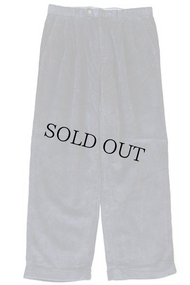 画像2: LAUREN ラルフローレン ツータック コットン 太畝 コーデュロイパンツ ネイビー w33 L30★スラックス (2)