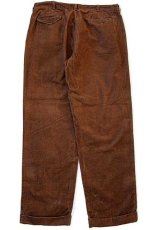 画像3: 90s ポロ ラルフローレン HAMMOND PANT ツータック コットン コーデュロイパンツ 焦げ茶 w38 L32★スラックス (3)