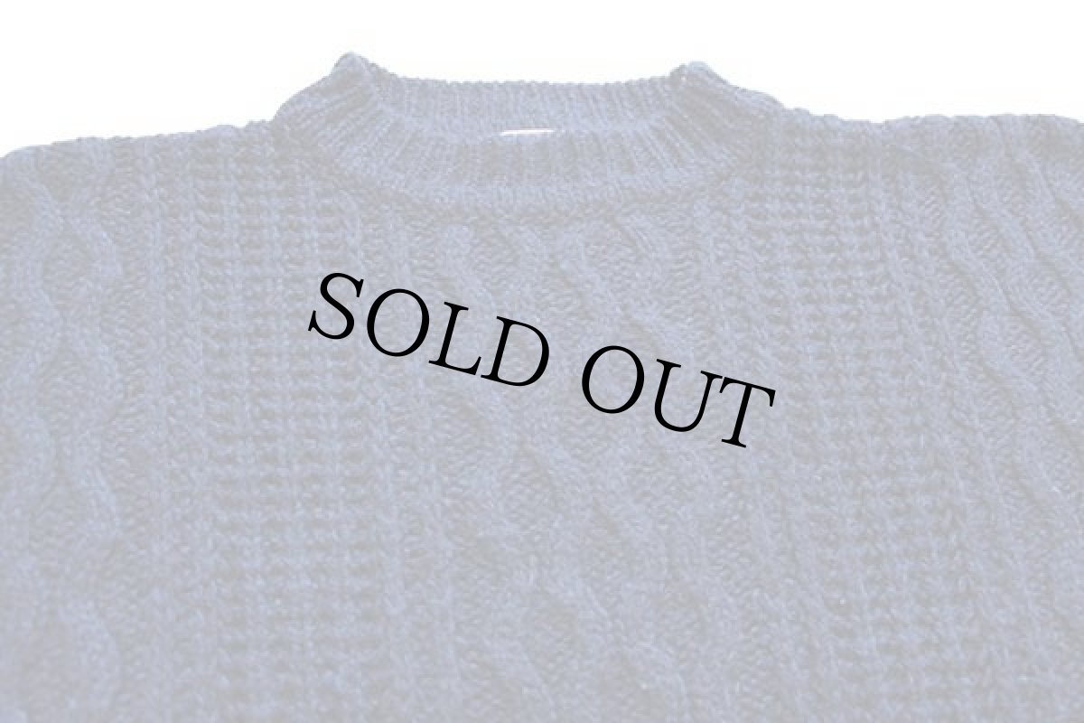 画像3: 90s イタリア製 Levi'sリーバイス ケーブル編み ウール×アクリルニット セーター 紺×青ミックス M★ユーロ (3)