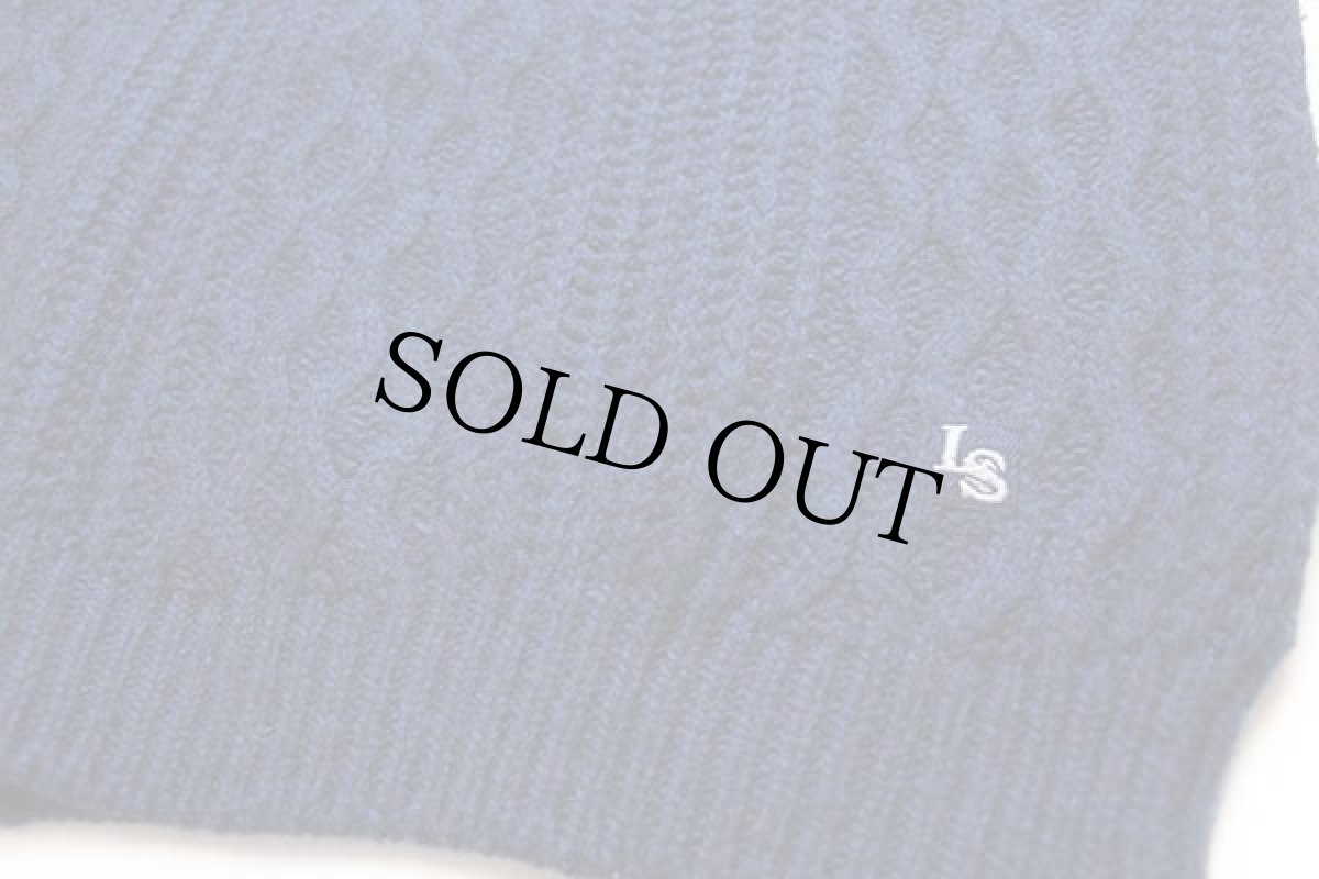 画像5: 90s イタリア製 Levi'sリーバイス ケーブル編み ウール×アクリルニット セーター 紺×青ミックス M★ユーロ (5)