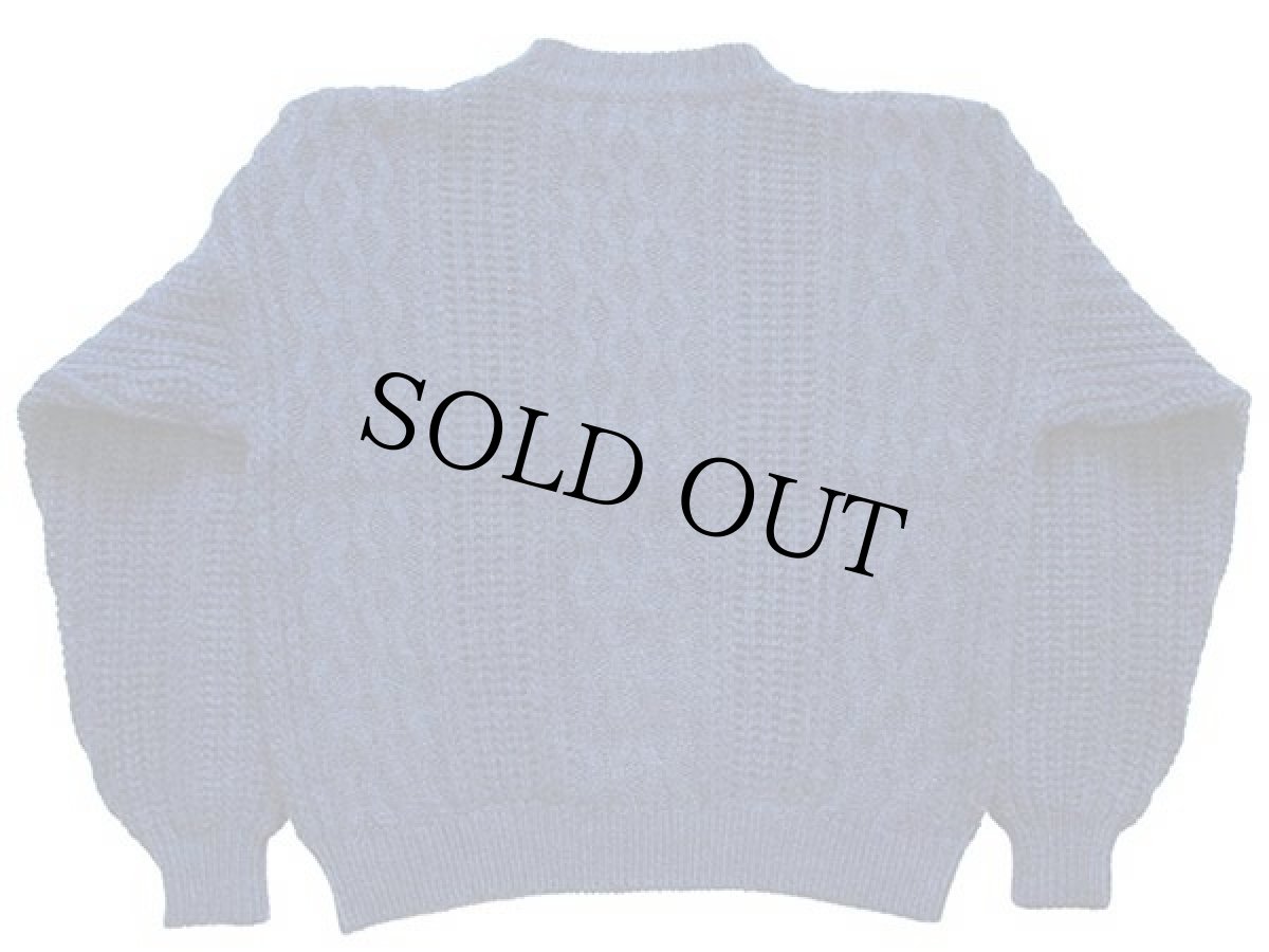 画像2: 90s イタリア製 Levi'sリーバイス ケーブル編み ウール×アクリルニット セーター 紺×青ミックス M★ユーロ (2)