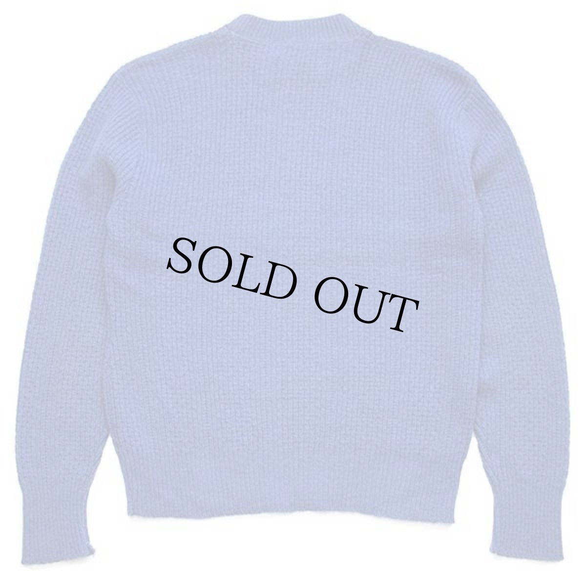 画像2: 60s MONTGOMERY WARD BRENT 無地 ラムウール×アクリルニット セーター 青 (2)