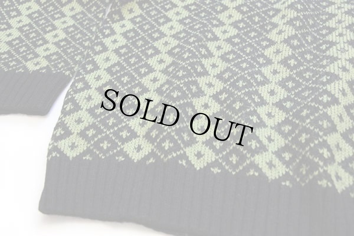 画像5: デッドストック★90s イタリア製 Bhathaus 総柄 モックネック ウール×アクリルニット セーター (5)