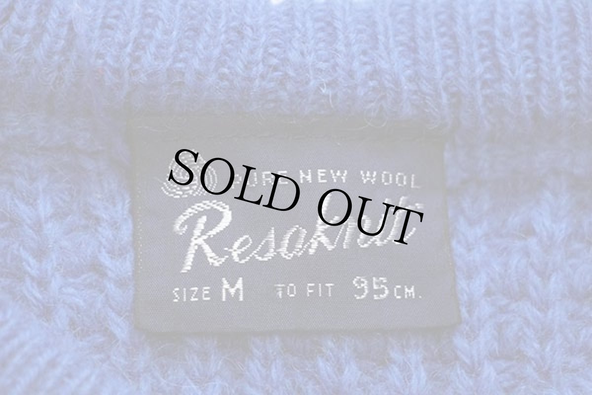 画像4: 80s Resaknit ウール ポップコーンニット セーター ブルー M (4)