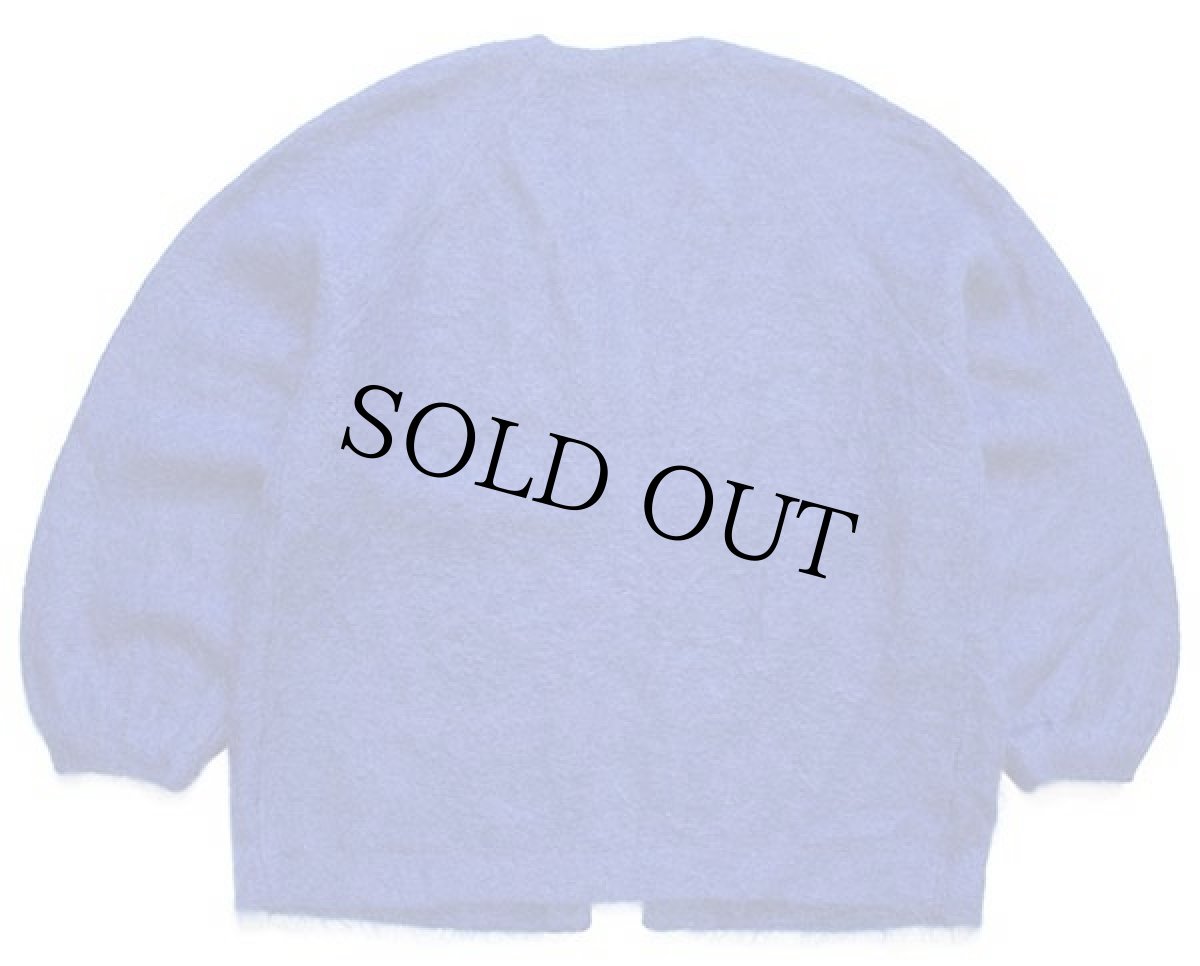 画像2: 80s イタリア製 CREAZIONI COCCIA モヘヤニット カーディガン ブルー M (2)